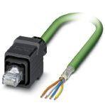 Phoenix Contact 1416168 Assembled PROFINET cable, CAT5e, shielded, star quad, AWG 22 stranded (7-wire), RAL 6018 (yellow-green), free conductor end on RJ45 plug/IP67 push-pull plastic housing, line, length: 5 m