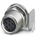 Phoenix Contact 1424243 Sensor/actuator flush-type connector, socket, 6-pos., M8, rear/screw mounting with M10 fastening thread, with angled solder connection