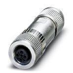 Phoenix Contact 1554526 Data connector, PROFINET CAT5 (100 Mbps), 4-position, shielded, Socket straight M12, Coding: D, Insulation displacement connection, knurl material: Nickel-plated brass, external cable diameter 4 mm ... 8 mm