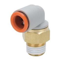 SMC KQ2L11-36AS SMC One-Touch Fitting, Male elbow, 3/8" Tube (OD) x 3/8" NPT Brass Thread with Sealant