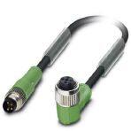 Phoenix Contact 1511718 Sensor/actuator cable, 4-position, Variable cable type, Plug straight M8, on Socket angled M12, coding: A, cable length: Free input (0.2 ... 40.0 m)