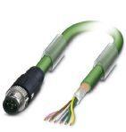 Phoenix Contact 1517877 Bus system cable, INTERBUS (16 Mbps), 5-position, PUR halogen-free, may green RAL 6017, shielded, Plug straight M12 SPEEDCON, coding: B, on free cable end, cable length: 2 m