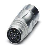 Phoenix Contact 1618712 Coupler connector, straight, for standard and SPEEDCON interlock, M17, number of positions: 7+PE, type of contact: Pin, shielded: yes, degree of protection: IP67, cable diameter range: 3.5 mm ... 5.5 mm, number of positions: 8, connection method: Crimp co
