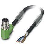 Phoenix Contact 1682760 Sensor/actuator cable, 5-position, PUR halogen-free, black-gray RAL 7021, shielded, Plug angled M12, coding: A, on free cable end, cable length: 3 m
