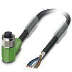 Phoenix Contact 1682980 Sensor/actuator cable, 5-position, PUR halogen-free, black-gray RAL 7021, shielded, free cable end, on Socket angled M12, coding: A, cable length: 5 m