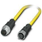 Phoenix Contact 1406154 Sensor/actuator cable, 5-position, PVC, yellow, Plug straight M12, coding: A, on Socket straight M12, coding: A, cable length: 0.5 m