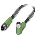 Phoenix Contact 1551930 Sensor/actuator cable, 6-position, Variable cable type, Plug straight M8, on Socket angled M8, cable length: Free input (0.2 ... 40.0 m)