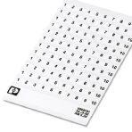 Phoenix Contact 0804183:0001 Marker card, self-adhesive, horizontally labeled with the consecutive numbers: 1 ... 10, 10-section marker strips with 12 identical decades, white
