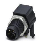 Phoenix Contact 1440096 Sensor/actuator flush-type connector, male, 4-pos., M8, rear/screw mounting with M8 thread, with polarity protection, with angled solder connection