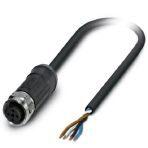 Phoenix Contact 1454079 Sensor/actuator cable, 4-position, PE-X halogen-free, black-gray RAL 7021, free cable end, on Socket straight M12, coding: A, cable length: 2 m, for outdoor applications, with high-grade steel knurl