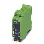 Phoenix Contact 2708326 FO converter with integrated optical diagnostics, alarm contact, for RS-485 2-wire bus systems (SUCONET K, Modbus ...) up to 500 kbps, NRZ coding, T-coupler with two FO interfaces (BFOC), 850 nm, for PCF/fiberglass cable (multimode)