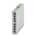 Phoenix Contact 1102079 PoE+ Ethernet switch conforms to IEEE 802.3at. Includes eight 10/100/1000 Mbps PoE+ ports, a total PoE system budget of 120 W, and jumbo frames up to 9216 bytes.