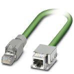 Phoenix Contact 1416227 Assembled PROFINET cable, CAT5e, shielded, star quad, AWG 22 flexible cable conduit capable (7-wire), RAL 6018 (yellow-green), RJ45 socket module/IP20 for Freenet system, 4-pos. on RJ45 plug/IP20, line, length 2 m