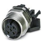 Phoenix Contact 1542570 Sensor/actuator flush-type connector, socket, 5-pos., M12 SPEEDCON, A-coded, rear/screw mounting with M12 thread, with polarity protection, with straight solder connection