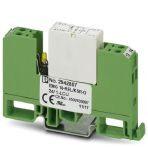 Phoenix Contact 2942807 Relay module, with soldered-in miniature switching relay, contacts (AgNi): Medium to large loads, 1 N/O contact, input voltage 24 V DC, turned by 180°