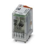 Phoenix Contact 2903688 Plug-in industrial relay with power contacts, 4 changeover contacts, test button, status LED, mechanical switching position indicator, input voltage: 230 V AC