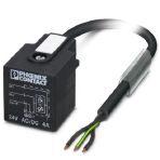 Phoenix Contact 1443129 Sensor/actuator cable, 3-position, PUR halogen-free, black-gray RAL 7021, free cable end, on Valve connector A, with 1 LED, connected with Varistor, cable length: 5 m