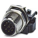 Phoenix Contact 1424017 Sensor/actuator flush-type plug, 8-pos., M12, A-coded, rear/screw mounting with M12 thread, with polarity protection, with straight solder connection