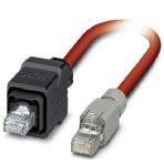 Phoenix Contact 1419179 Sercos III cable, shielded, star quad, AWG 22 stranded (7-wire), RAL 3020 (traffic red), RJ45 connector/IP67 push-pull, plastic on RJ45 connector/IP20, length: 5 m
