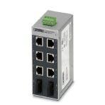 Phoenix Contact 2891314 Ethernet switch, 6 TP RJ45 ports, 2 FO ports, 100 Mbps full duplex in SC-D format, automatic detection of data transmission speed of 10 or 100 Mbps (RJ45), autocrossing function