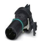 Phoenix Contact 1436673 Sensor/actuator flush-type connector, plug, 4-pos., D-coded, shielded, with angled solder connection, only contact insert