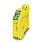 Phoenix Contact 2963750 Safety relay for emergency stop and safety door monitoring up to SIL 3 or Cat. 4, PL e according to EN ISO 13849, single or two-channel operation, 2 enabling current paths, nominal input voltage of 24 V AC/DC, plug-in screw terminal blocks