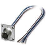 Phoenix Contact 1441671 Sensor/actuator flush-type socket, 5-pos., M12, B-coded, front/square flange mounting, with 0.5 m TPE litz wire, 5 x 0.34 mm²