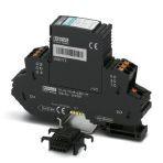 Phoenix Contact 2801256 Surge protection, consisting of protective plug and base element, with integrated multi-stage status indicator on the module for one 2-wire floating signal circuit. Indirect grounding via gas-filled surge arrester.