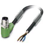Phoenix Contact 1682702 Sensor/actuator cable, 3-position, PUR halogen-free, black-gray RAL 7021, shielded, Plug angled M12, coding: A, on free cable end, cable length: 5 m
