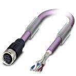 Phoenix Contact 1507492 Bus system cable, CANopen®, DeviceNet™, 5-position, PUR halogen-free, violet RAL 4001, shielded, free cable end, on Socket straight M12, coding: A, cable length: 10 m
