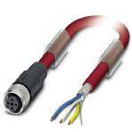 Phoenix Contact 1558386 Bus system cable, CC link (10 Mbps), 4-position, PVC, red, shielded, free cable end, on Socket straight M12, coding: A, cable length: 10 m