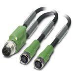 Phoenix Contact 1671360 Sensor/actuator cable, 3-position, PUR halogen-free, black-gray RAL 7021, Plug straight M12, coding: A, on Socket straight M8 and Socket straight M8, coding: A, cable length: 3 m