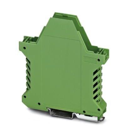 Phoenix Contact 2906775 DIN rail housing, Lower housing part with metal foot catch, tall design, with vents, width: 17.6 mm, height: 99 mm, depth: 107.3 mm, color: green (6021), cross connection: without bus connector, number of positions cross connector: not relevant