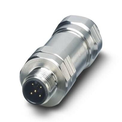 Phoenix Contact 1403580 Data connector, Ethernet/PROFINET, 4-position, shielded, Plug straight M12, Coding: D, Screw connection, knurl material: Stainless steel 1.4404, cable gland M16, external cable diameter 5.5 mm ... 8.6 mm