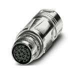 Phoenix Contact 1624530 Coupler connector, straight, for standard and SPEEDCON interlock, M17, number of positions: 17, type of contact: Pin, shielded: yes, degree of protection: IP67, cable diameter range: 10 mm ... 12.5 mm, number of positions: 17, connection method: Crimp con