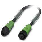 Phoenix Contact 1442858 Sensor/actuator cable, 4-position, PUR halogen-free, black-gray RAL 7021, Plug straight M12, coding: A, on Socket straight M12, coding: A, cable length: 1.5 m, with plastic knurl