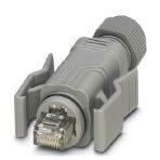 Phoenix Contact 1656990 RJ45 connector, degree of protection: IP67, number of positions: 8, CAT5 (IEC 11801:2002), material: PA, connection method: IDC fast connection, connection cross section: AWG 26- 23, cable outlet: straight, color: traffic grey A RAL 7042, Ethernet