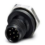 Phoenix Contact 1436408 Sensor/actuator flush-type connector, male, 8-pos., M12, A-coded, front/screw mounting with M16 thread, with solder cups, plastic version