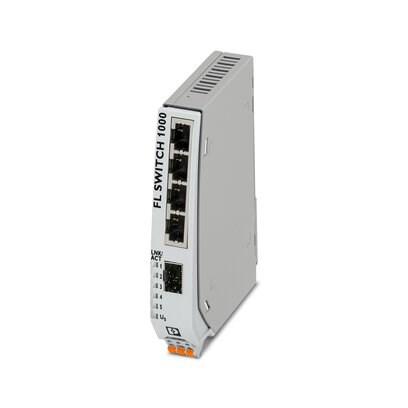 Phoenix Contact 1085169 Narrow Ethernet switch, wide temperature range, four RJ45 ports with 10/100 Mbps on all ports, one SFP port with 100 Mbps, automatic data transmission speed detection, autocrossing function, and QoS