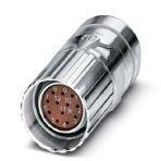 Phoenix Contact 1619618 Cable connector, CA, straight, shielded: yes, Screw locking, M23, No. of pos.: 12, type of contact: Socket, Crimp connection, cable diameter range: 6 mm ... 10 mm, coding:N