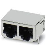 Phoenix Contact 1688599 RJ45 socket insert, 2x, for PCB assembly, CAT5e, 8-pos., shielded, with angled solder pins