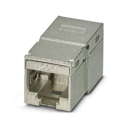 Phoenix Contact 1041760 RJ45 coupling, degree of protection: IP20, number of positions: 8, 10 Gbps, CAT6A, material: Zinc die-cast, connection method: 2x RJ45, Adapter-free design