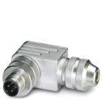 Phoenix Contact 1694279 Connector, Universal, 4-position, shielded, Plug angled M12, Coding: A, Screw connection, knurl material: Zinc die-cast, nickel-plated, cable gland Pg7, external cable diameter 4 mm ... 6 mm