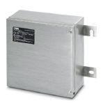 Phoenix Contact 2316420 Stainless steel field junction box with ten ports for use in hazardous locations. Includes six-spur block device coupler (FB-6SP) for Foundation Fieldbus or PROFIBUS PA, three terminal blocks for trunk cable connection (+, –, S).