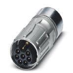 Phoenix Contact 1618638 Cable connector, straight, SPEEDCON locking, M17, number of positions: 7+PE, type of contact: Pin, shielded: yes, degree of protection: IP67, cable diameter range: 9 mm ... 11.2 mm, number of positions: 8, connection method: Crimp connection