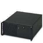 Phoenix Contact 2400064 19-inch, 4U rack-mount PC with an Intel® Core™ i7-4770S or Intel Core™ i3-4330TE 2.40 GHz processor and 16 GB of RAM. Mass storage options up to 12 TB. PCI and PCIe expansion slots are open for expansion.