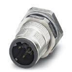 Phoenix Contact 1552984 Bus system flush-type plug, 4-pos., M12 SPEEDCON, shielded, D-coded, rear/screw mounting with M12 thread, with straight solder connection