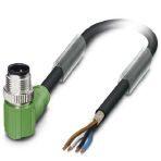 Phoenix Contact 1682883 Sensor/actuator cable, 4-position, PUR halogen-free, black-gray RAL 7021, shielded, Plug angled M12, coding: A, on free cable end, cable length: 3 m