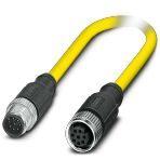 Phoenix Contact 1417924 Sensor/actuator cable, 8-position, PVC, yellow, shielded, Plug straight M12, coding: A, on Socket straight M12, coding: A, cable length: 10 m