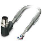 Phoenix Contact 1419047 Bus system cable, CANopen®, DeviceNet™, 5-position, PUR halogen-free, silver-gray RAL 7001, shielded, Plug angled M12 SPEEDCON, coding: A, on free cable end, cable length: 15 m, Connector unshielded